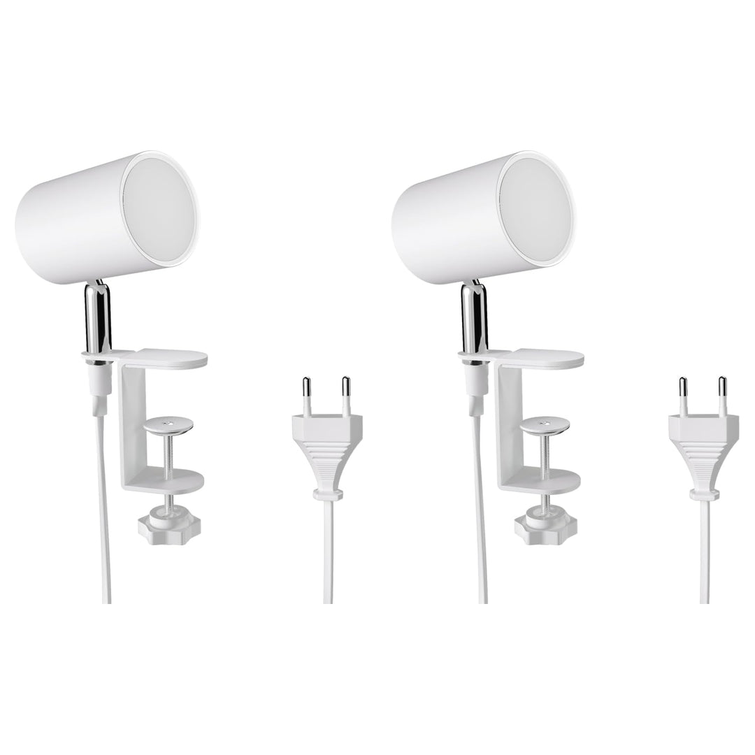 ledscom.de Klemmlampe WAIKA, Schalter, weiss matt, inkl. LED GU10 Lampe, 3-Stufen Dimmen: max. je 50