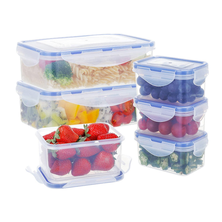 EASYLOCK 6PACK Plastik Frischhaltedosen Set mit Deckel (1150ML*2+180ML*4), Meal Prep Boxen, Aufbewah