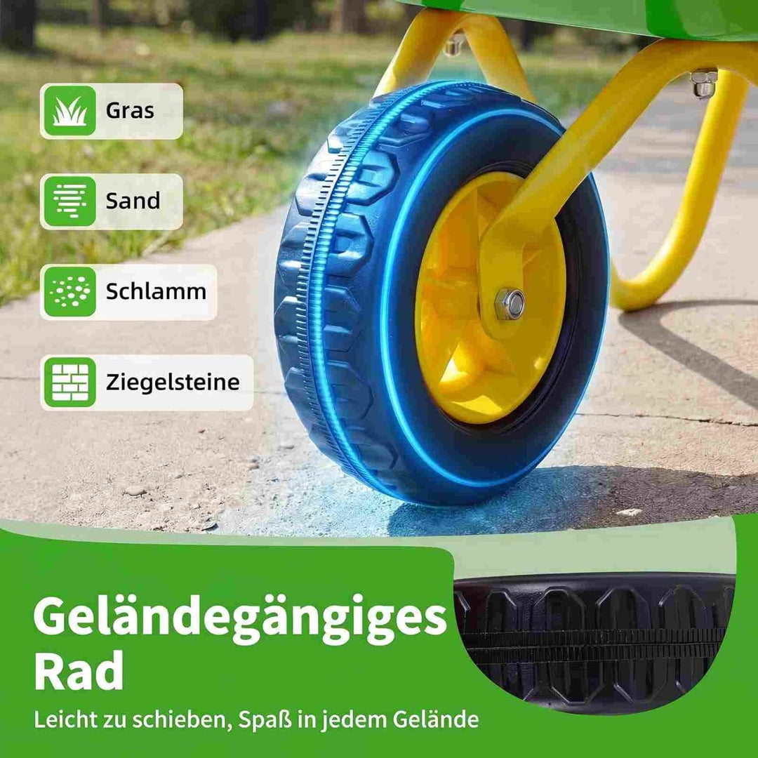 COSTWAY Schubkarre Kinder, Metallschubkarre bis zu 10 kg belastbar, Spielzeugschubkarre für Kinder a