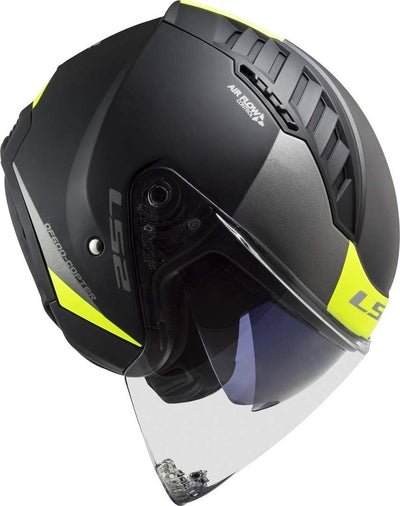 LS2, motohelm jet Copter urbane schwarzmat gelb, XXL XXL schwarzmatt gelb, XXL schwarzmatt gelb