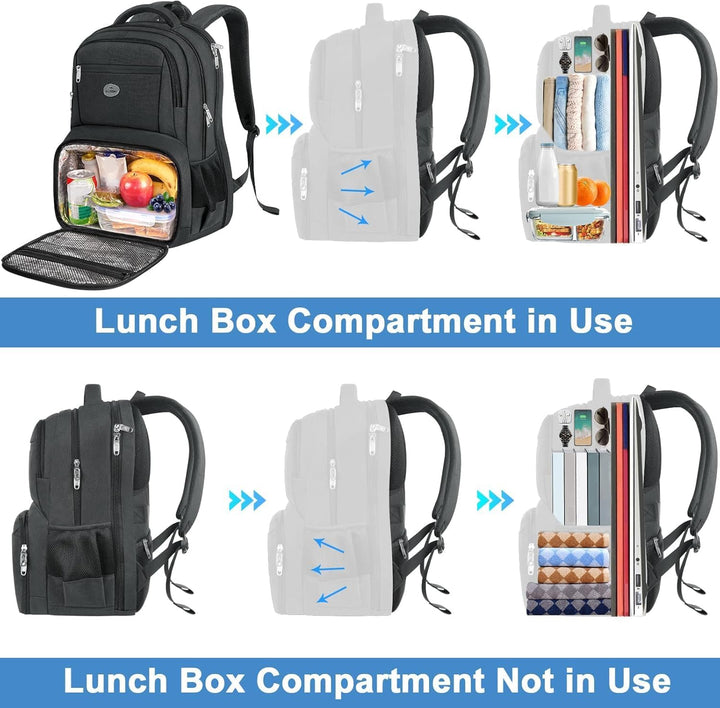 MATEIN Laptop Rucksack 17 Zoll mit Kühlfach, Lunch Rucksack Reiserucksack Herren mit USB Ladeanschlu
