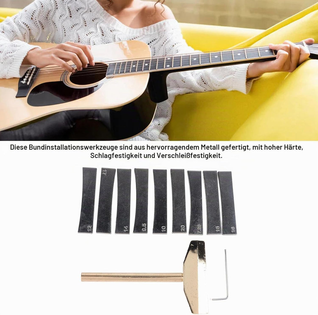Gitarren-Bund-Installationsset, Gitarren-Bass-Bund-Presswerkzeug, Griffbrett-Bund-Presswerkzeug mit