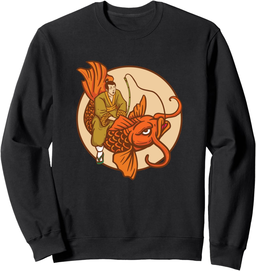 Japanischer Samurai Goldfisch Orange Karpfen Fisch Koi Sweatshirt
