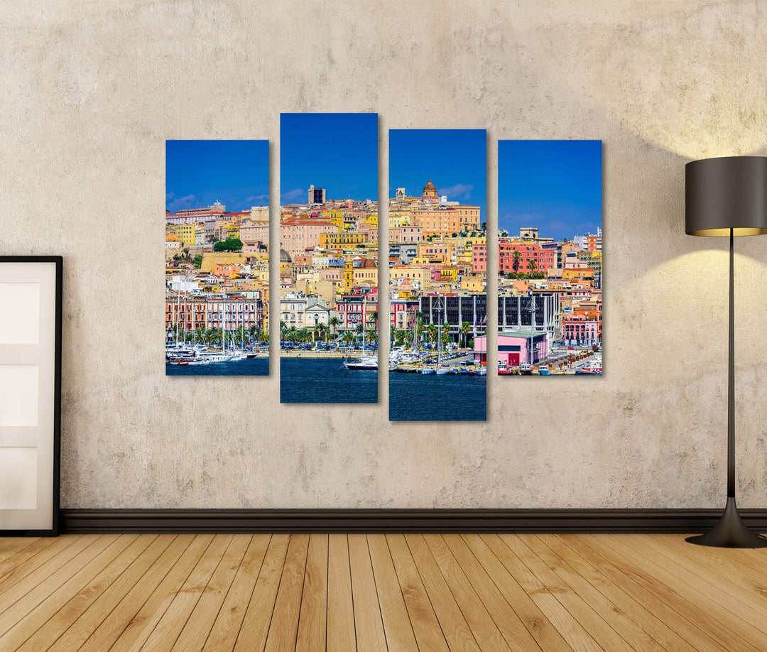 islandburner Bild auf Leinwand Cagliari Sardinien Italien Küsten Skyline Auf Das Mittelmeer Wandbild