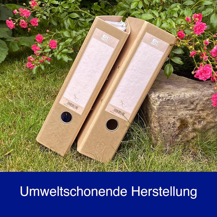 Oxford Ordner A4, 8 cm breit, gut für die Umwelt, in beige, 3 Stück Single, Single