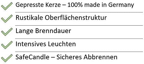 Rustikale Stumpenkerzen – Wachskerzen/Rustickerzen/Adventskerzen Weihnachten (Rubin Rot, Klein: Höhe