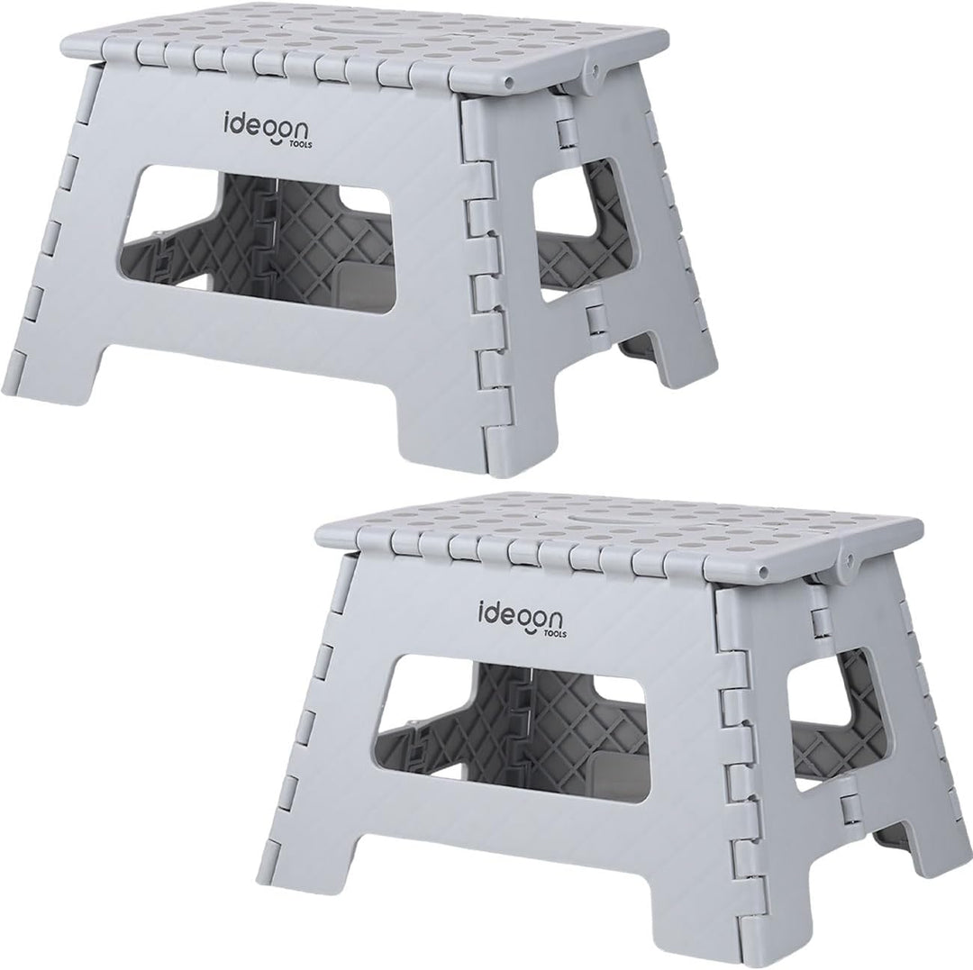 ideoon 2er Set Stabiler Klappbarer Tritthocker bis 150 kg belastbar – Faltbarer Tritthocker flach &amp;