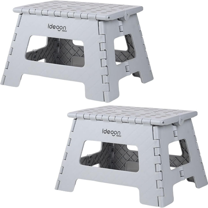 ideoon 2er Set Stabiler Klappbarer Tritthocker bis 150 kg belastbar – Faltbarer Tritthocker flach &amp;