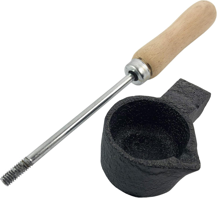 Sandguss-Schmuck-Set, traditioneller Flachmann / Schmelztopf / 2 kg Sandguss