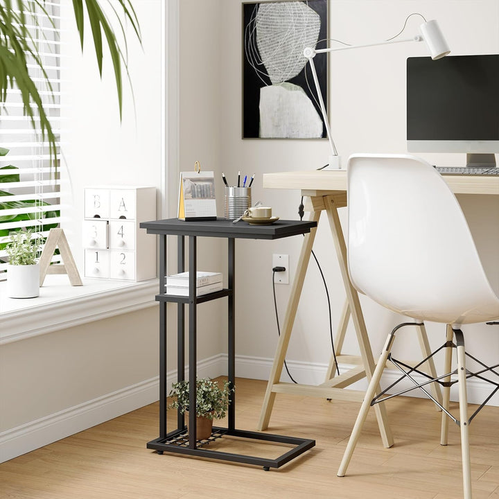 YMYNY Beistelltisch Kaffeetisch C-Form, Eleganter Kleiner Sofatisch, Industrie-Design, Sofatisch 40