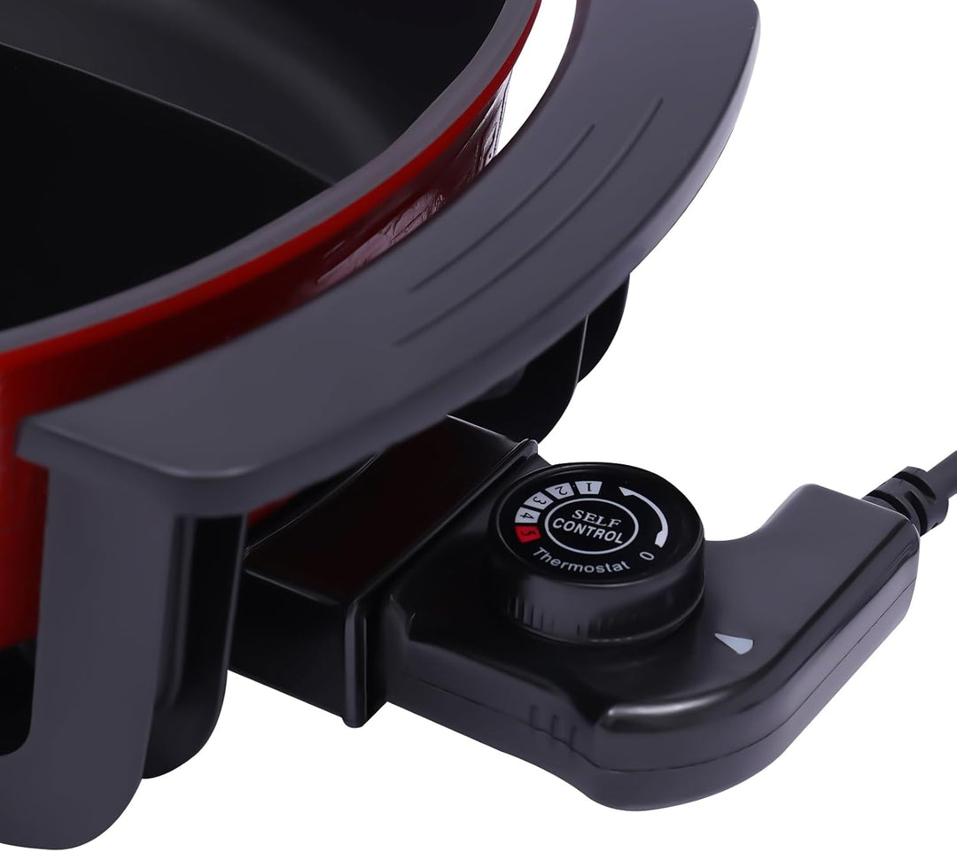 Elektrisch Hotpot Topf Chinesischer Hotpot mit Trennwand,Heizsockel und Deckel 6L 1360W für 6-8 Pers