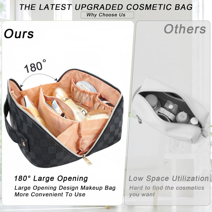 Reise Kosmetiktasche Damen mit Grossem,Tragbare Reise Make Up Tasche,Wasserdichter Schminktasche kul