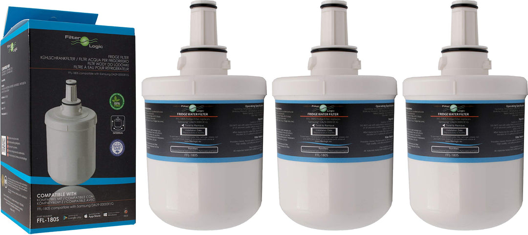 FilterLogic FFL-180SK | 3er Pack - Wasserfilter kompatibel mit Samsung HAFIN2/EXP, DA29-00003G, HAFI