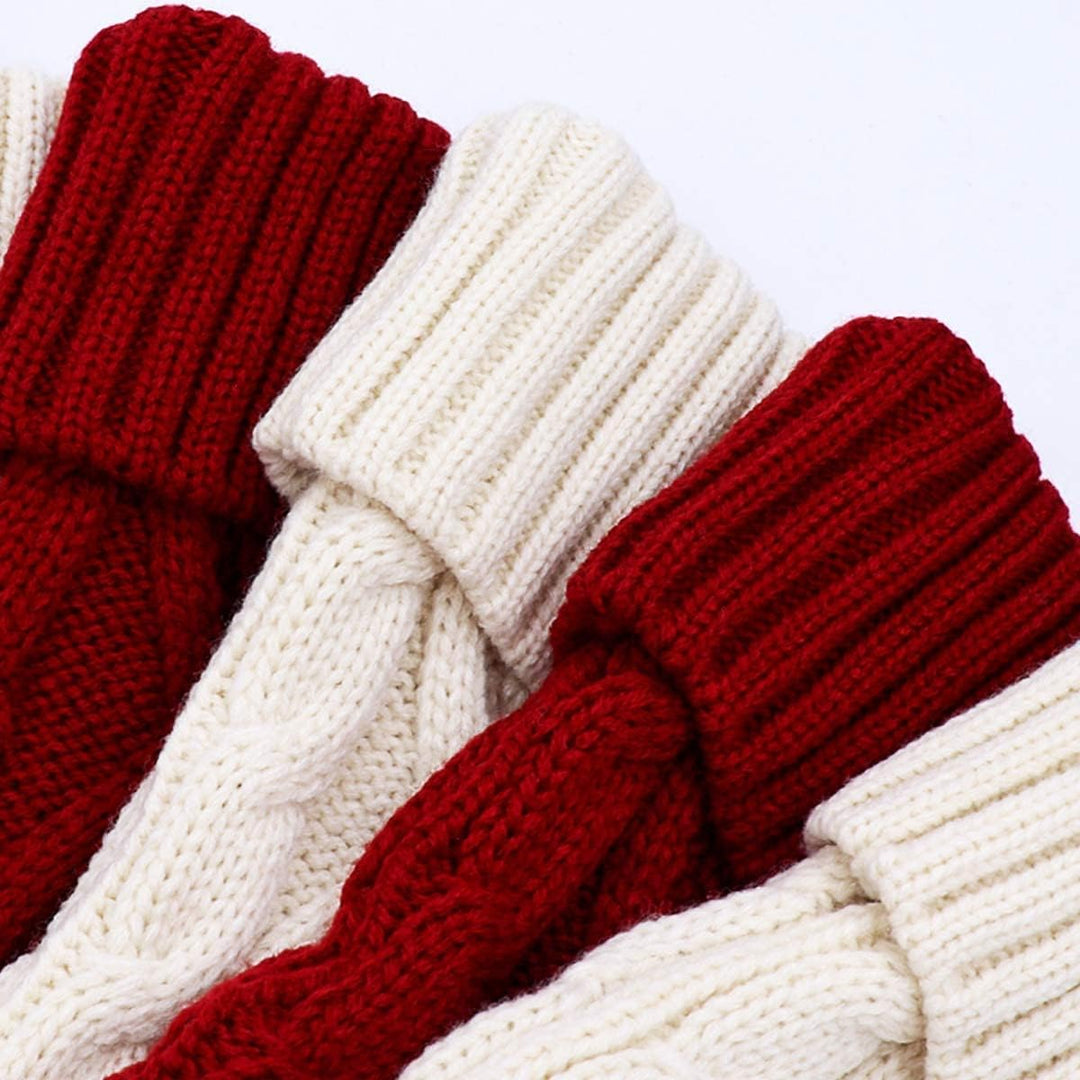 Dremisland Gestrickt Weihnachtsstrümpfe 4er Set, 38cm Grosse Klassische Personalisiert Weihnachtssoc