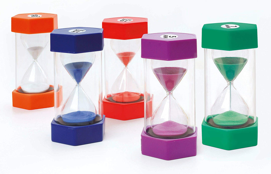 FLIXi Maxi SANDUHREN 5er Set mit unterschiedlichen Laufzeiten - 1, 5, 10, 15, 30 min - Sanduhr für K