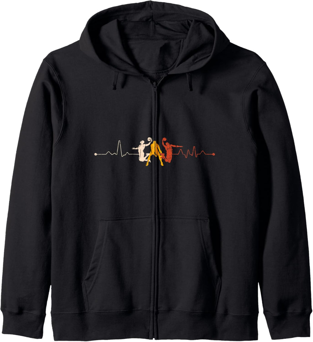 Vintage Retro-Basketball-Spieler Geschenk Herzschlag Kapuzenjacke