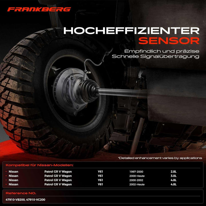 ABS Sensor Raddrehzahl Vorne Rechts für Patrol GR V Wagon Y61 2.8L 3.0L 4.8L 1997-2018 47910VC200