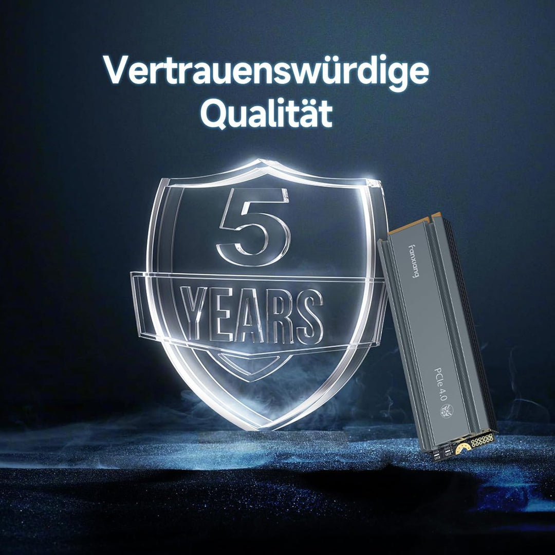 Nvme SSD M.2 2280 1TB Interne Festplatte mit Kühlkörper PCIe 4.0, 5000MB/s Lesen, 4500MB/s Schreiben