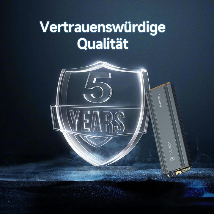 Nvme SSD M.2 2280 1TB Interne Festplatte mit Kühlkörper PCIe 4.0, 5000MB/s Lesen, 4500MB/s Schreiben