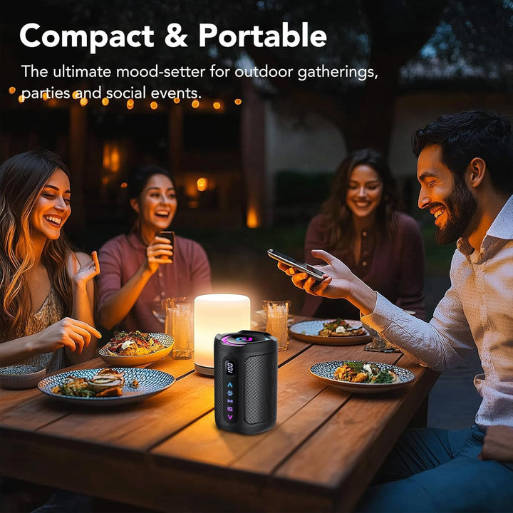Bluetooth Lautsprecher mit Licht, 2026 Musikbox Tragbarer Box, Bluetooth 5.4, 15 St, Verbesserter Ba