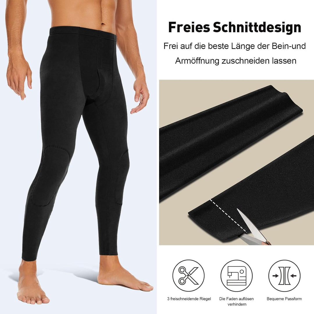 SIMIYA Lange Unterhosen Herren, Extra Warm Thermounterhose Gefütterte Unterhosen Männer Lang, Thermo
