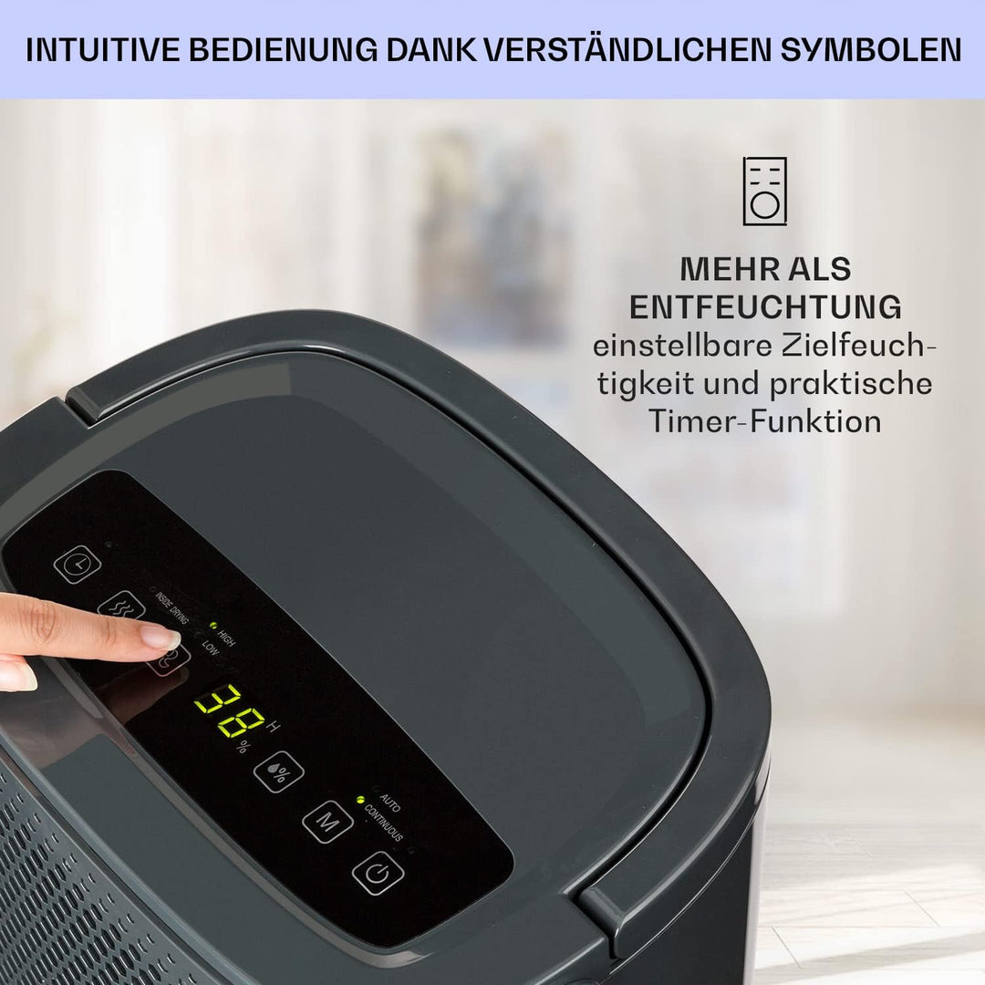 Klarstein Luftentfeuchter & Luftreiniger Elektrisch, 10 L Raumentfeuchter Klein für Wohnung Schlafzi