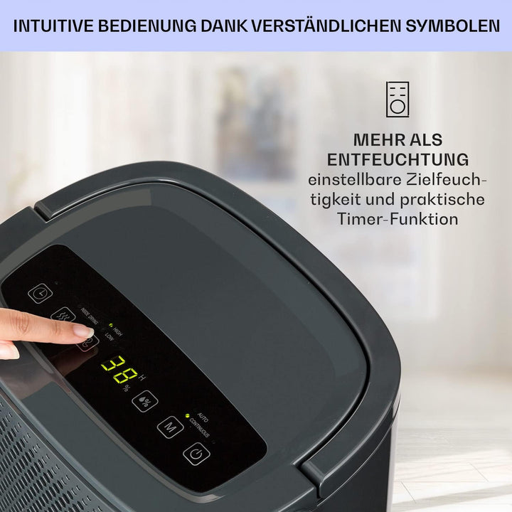 Klarstein Luftentfeuchter & Luftreiniger Elektrisch, 10 L Raumentfeuchter Klein für Wohnung Schlafzi
