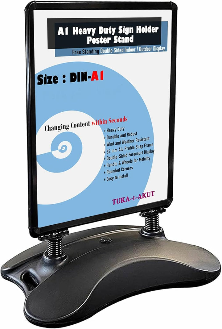 TUKA-i-AKUT A1 Kundenstopper Plakatständer Wind-Sign Beidseitig für 2 Plakate, Werbeaufsteller Mobil