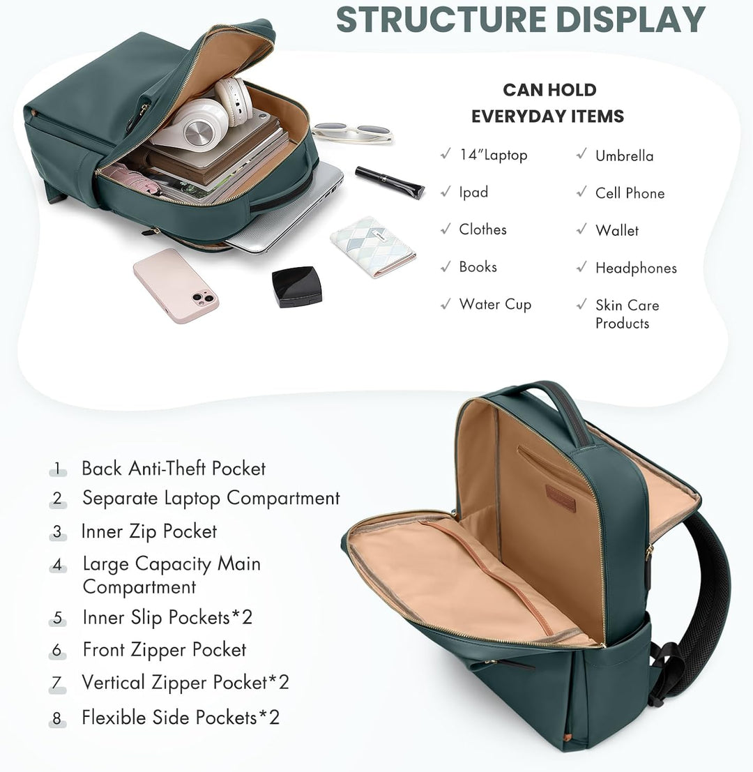 Laptop Rucksack, Rucksack Handgepäck 16 Zoll, Rucksack Damen und Herren, Taagesrucksäcke Wasserdicht