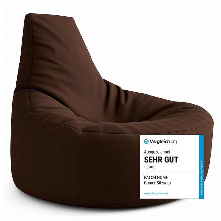 PATCH HOME Gamer Kissen & Lounge Sitzsack – befüllbar mit Reissverschluss, gefüllt mit Styropor, gee