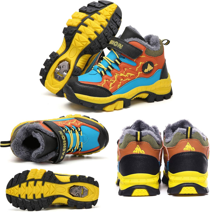 ZYLDK Kinder Winterschuhe Warm Gefütterte Winterboots Jungen Mädchen Trekkingschuhe Schneestiefel Ba