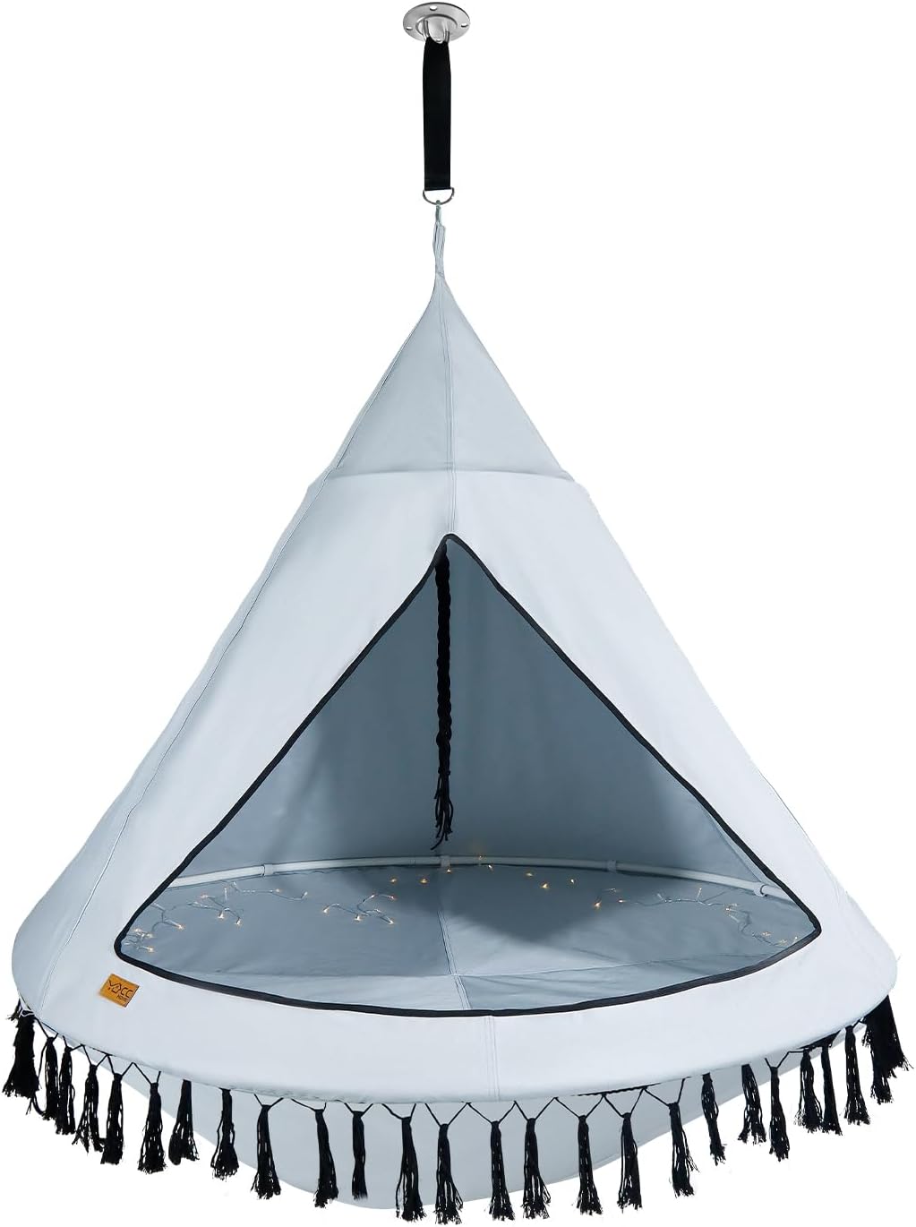 CCLIFE Nestschaukel mit Zelt Ø 120 cm Schaukel Indoor & Outdoor Hängehöhle Hängezelt für Kinder & Er