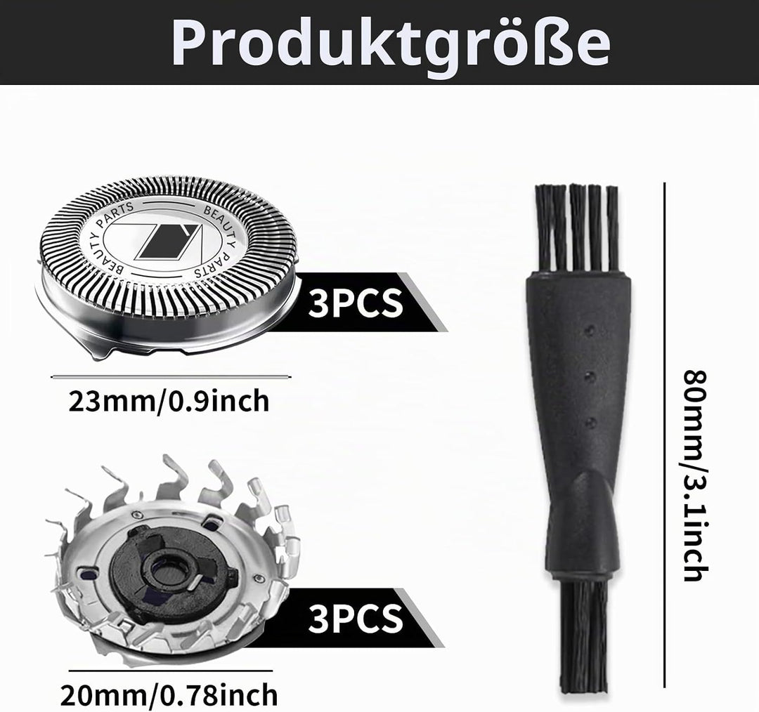 3 Stück SH71/52 Ersatzscherköpfe Kompatibel mit Philips, SH71 Ersatzköpfe für Series 7000(S7XXX), Ec