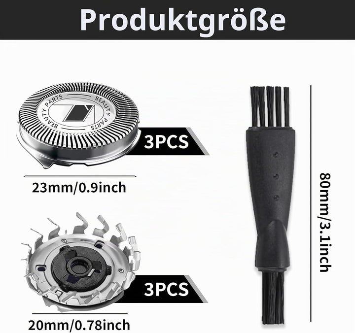 3 Stück SH71/52 Ersatzscherköpfe Kompatibel mit Philips, SH71 Ersatzköpfe für Series 7000(S7XXX), Ec