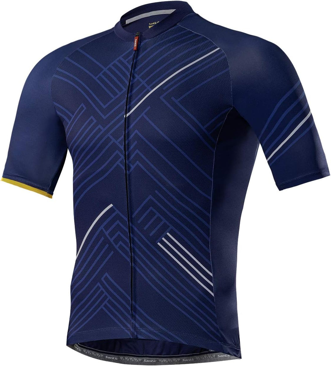Santic Radtrikot Herren Kurzarm Fahrradtrikot Herren Fahrradshirt Radshirt Kurzarm Sommer mit Tasche