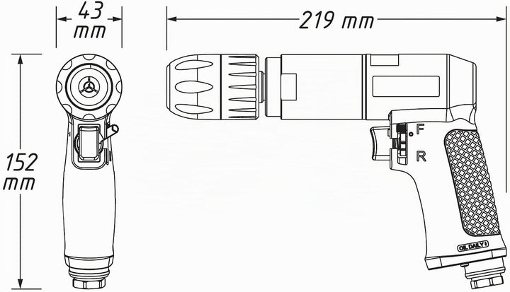 Hazet Druckluft-Bohrmaschine (1-13 mm Schnellspannfutter, handliches Werkzeug für Karosseriearbeiten