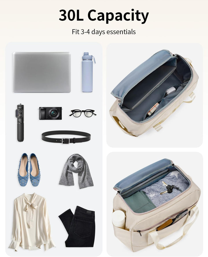 ECOHUB 30L Reisetasche Handgepäck Tasche, Easyjet Handgepäck 45x36x20 mit 14'' Laptop-Fach, Carry On