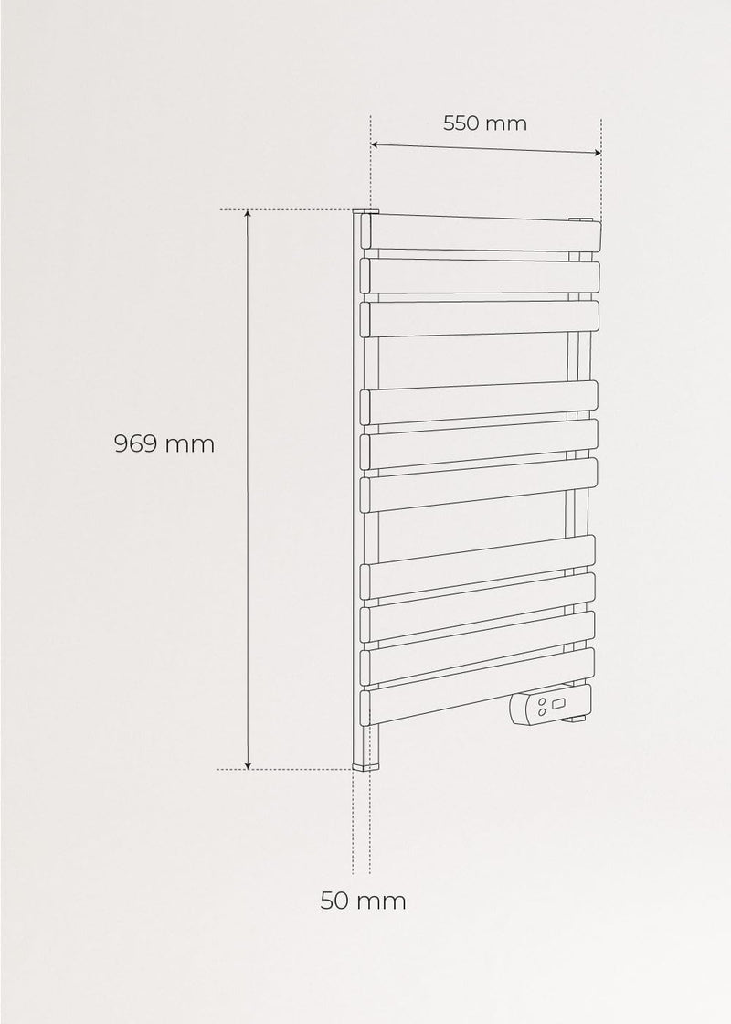 CREATE / WARM Towel 500W / Elektrischer Badheizkörper Blau mit Regal / 96,9x55x5cm / Thermostat, ger