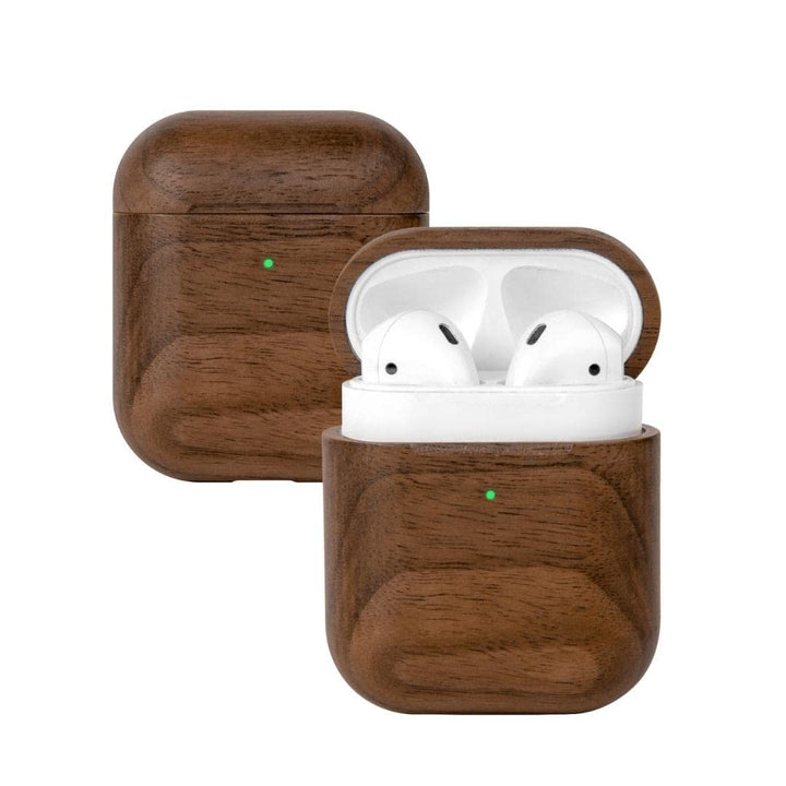 Woodcessories - Nachhaltiges Case kompatibel mit Airpods Hülle Holz, 1. &amp; 2. Generation, Walnuss Hol