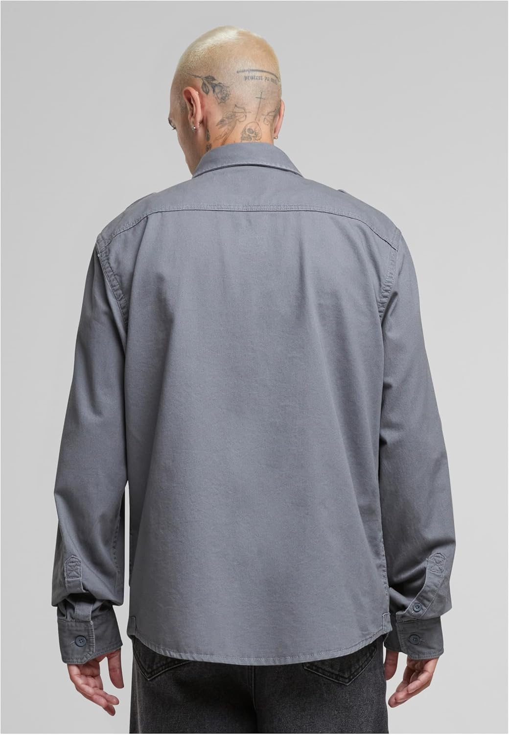 Brandit Herren Vintage Shirt Long Sleeve Hemd S Charcoal Grey, S Charcoal Grey