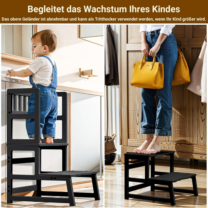 COSYLAND Lernturm ab 1 Jahr & 2 Jahre – Montessori Lernturm für Kinder – Sicherer Learning Tower & T