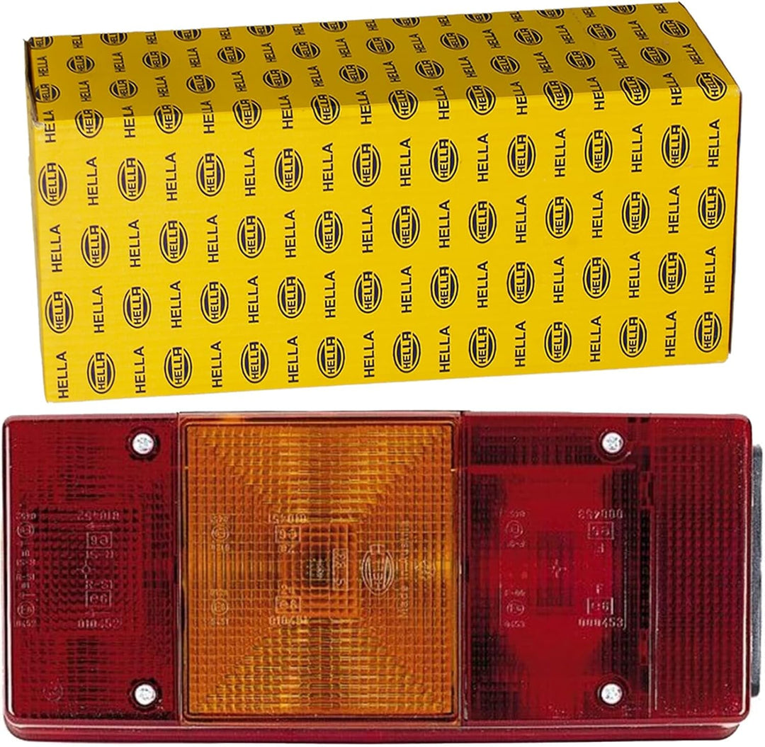 HELLA - Heckleuchte - Glühlampe - 12V - Anbau - Lichtscheibenfarbe: rot - Stecker: Flachstecker - re