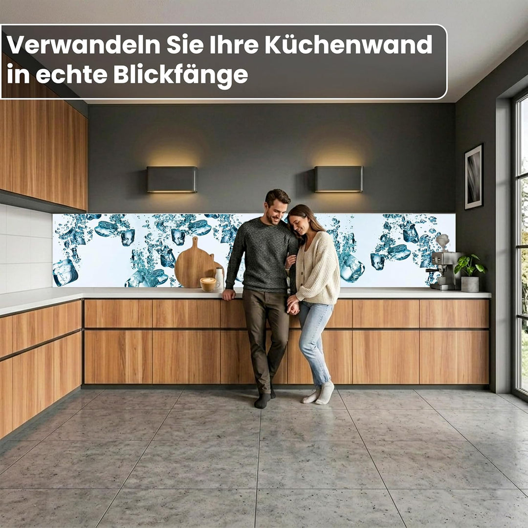 DIMEX Küchenrückwand Folie selbstklebend EISWÜRFEL | Klebefolie - Dekofolie - Spritzschutz für Küche