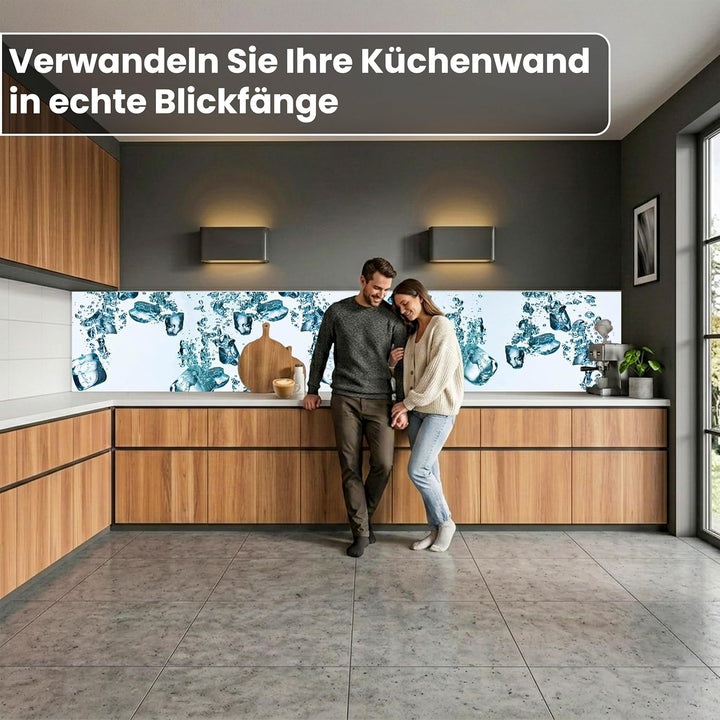 DIMEX Küchenrückwand Folie selbstklebend EISWÜRFEL | Klebefolie - Dekofolie - Spritzschutz für Küche