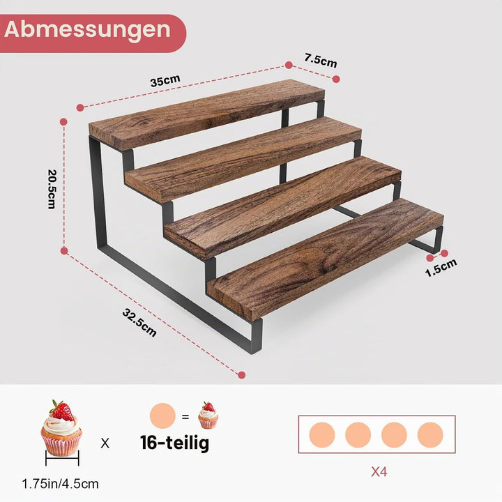 4 törtchen aus Holz, langlebige und leicht zu fertigen Cupcakes, für die partydekoration in ländlich