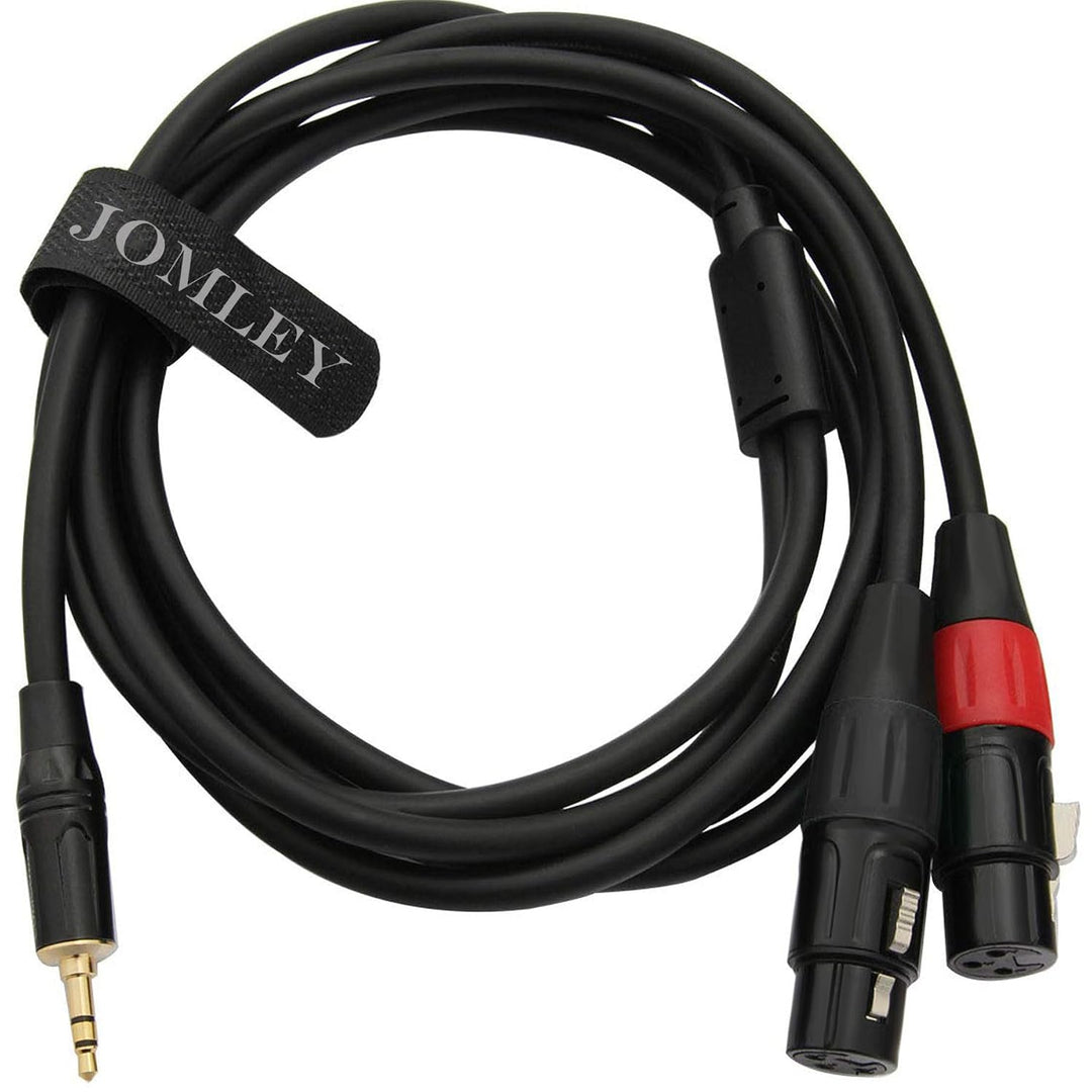 Dual-Buchse XLR auf 3,5 mm Y-Splitter-Kabel, unsymmetrische XLR-Buchse auf 0,3 cm Mini-Klinke, TRS,