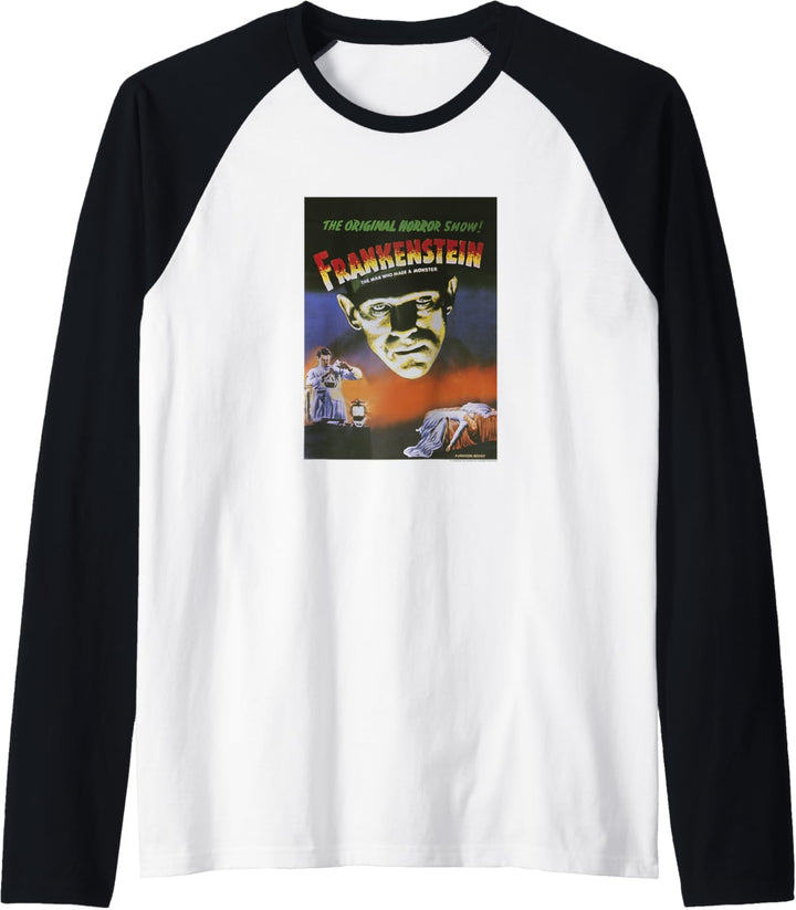 Universal Monsters Distressed Frankenstein Movie Poster Raglan