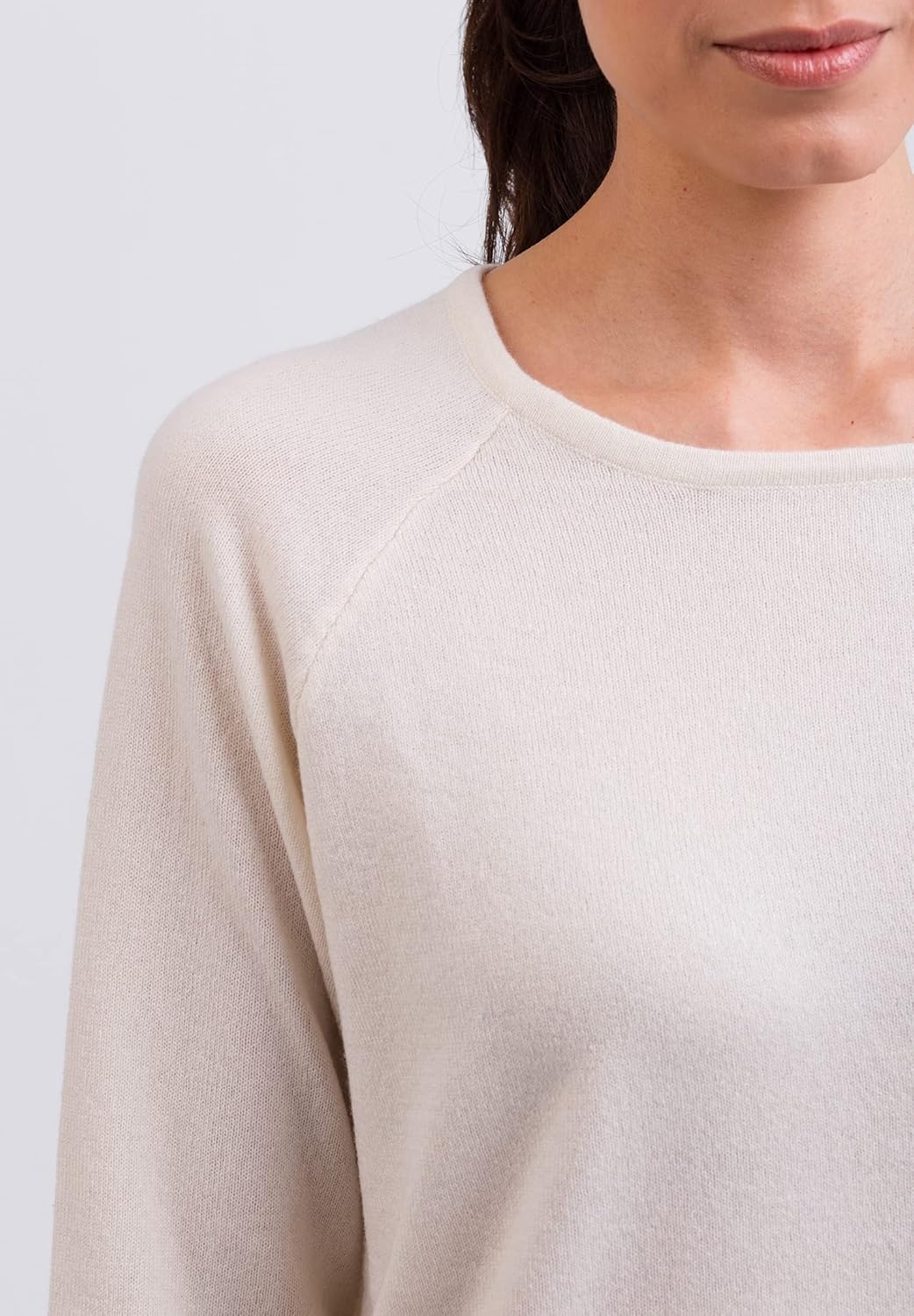 100% Kaschmir Damen Pullover mit geradem Schnitt und Seitenschlitz | Sweater Rundhalsausschnitt 2-fä