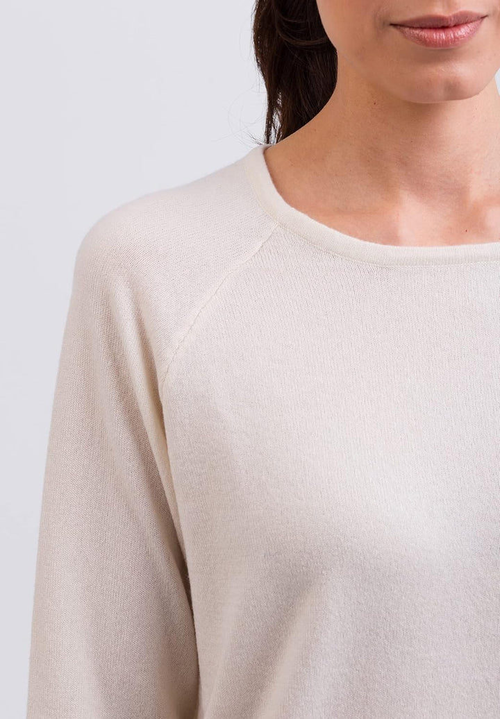 100% Kaschmir Damen Pullover mit geradem Schnitt und Seitenschlitz | Sweater Rundhalsausschnitt 2-fä