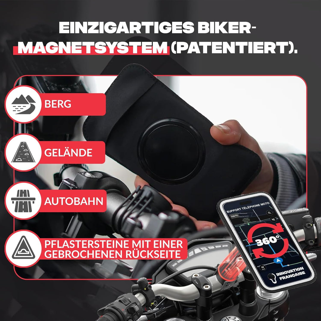 Shapeheart französische Innovation, magnetische Motorrad-Telefonhalterung mit Abnehmbarer wetterfest